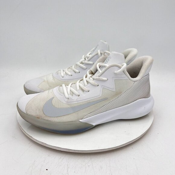Nike Precision 4 Men Size 10 CK1069-100 White Pure Low Top Basketball Shoes - Picture 1 of 13
